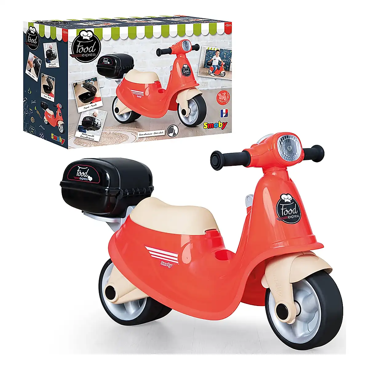 Scuter Smoby Scooter Ride-On Food Express, Rosu 5 ani [9]
