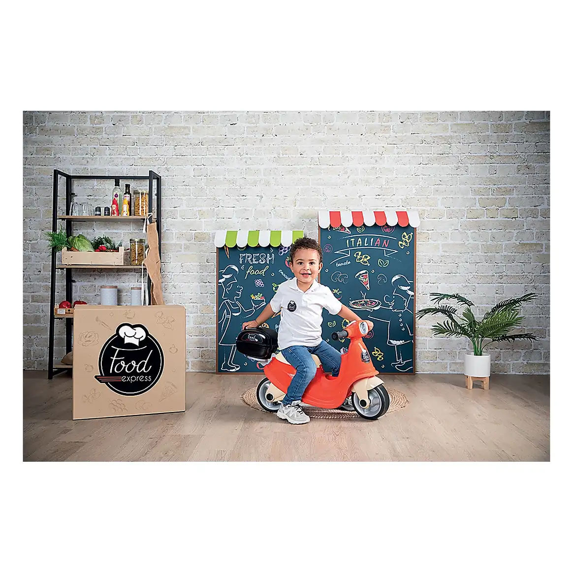 Scuter Smoby Scooter Ride-On Food Express, Rosu 5 ani [5]