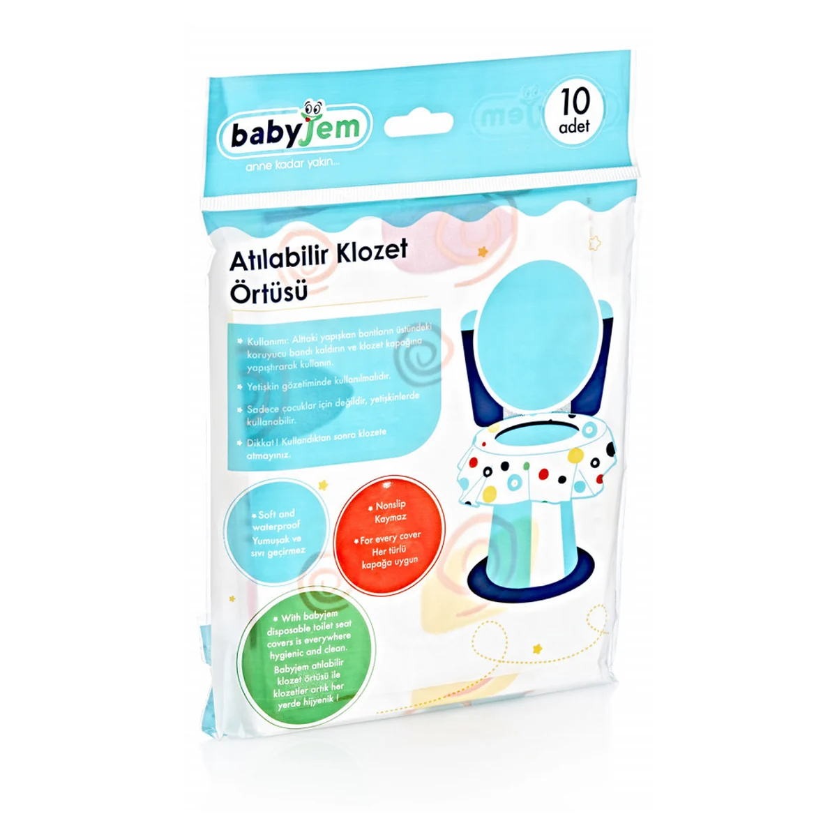 Set 10 protectii igienice de unica folosinta pentru colac toaleta BabyJem [2]