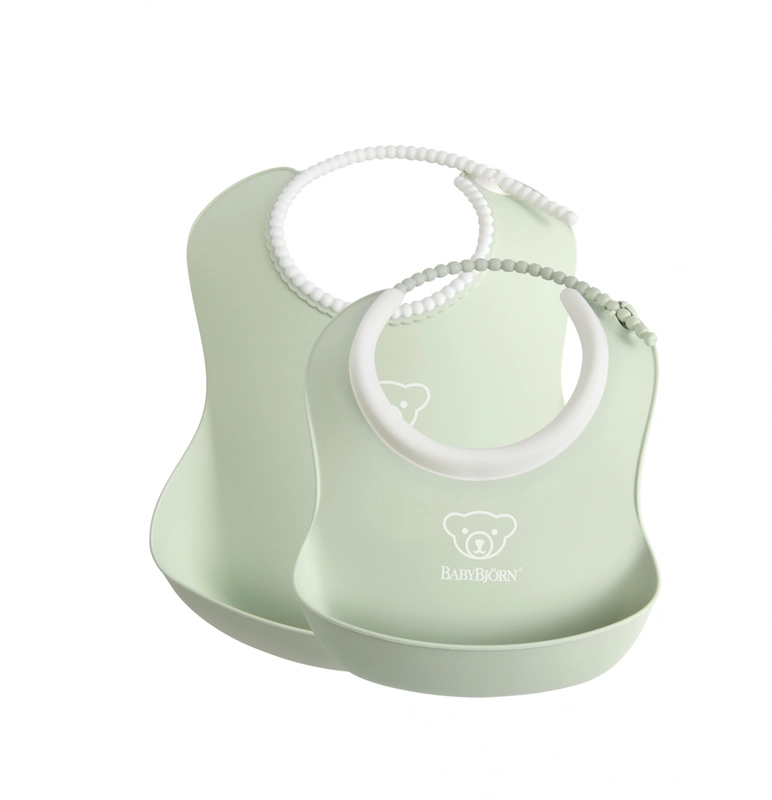 Set 2 bavete – Baby Feeding Set - Powder green [1]