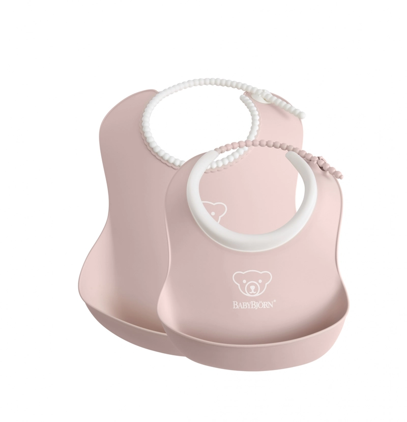 Set 2 bavete – Baby Feeding Set - Powder pink [1]