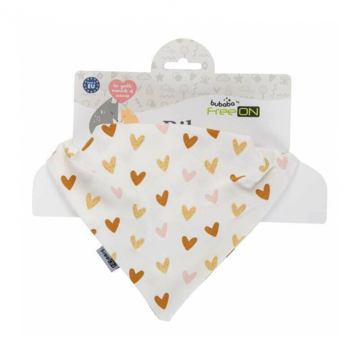 Set 2 bavete, Bubaba, Tip bandana, Cu 2 straturi pentru protectie optima, Bumbac, Hearts [2]