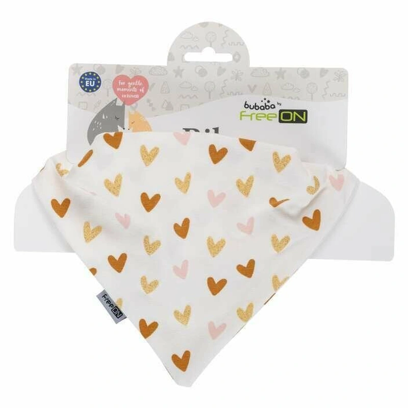 Set 2 bavete, Bubaba, Tip bandana, Cu 2 straturi pentru protectie optima, Bumbac, Hearts [2]