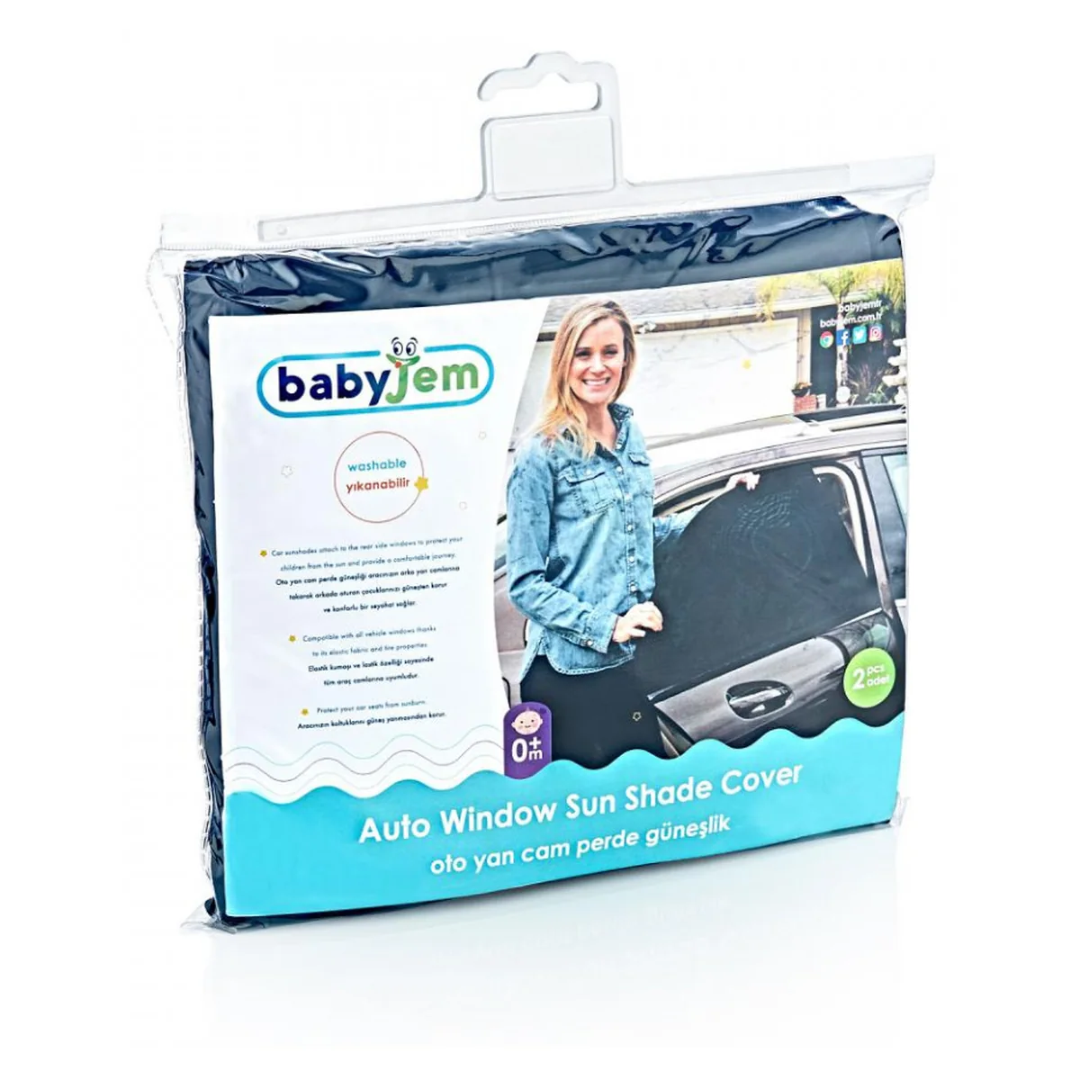 Set 2 bucati parasolar auto BabyJem Sun Shade Cover (Model: 82x50 cm) [3]