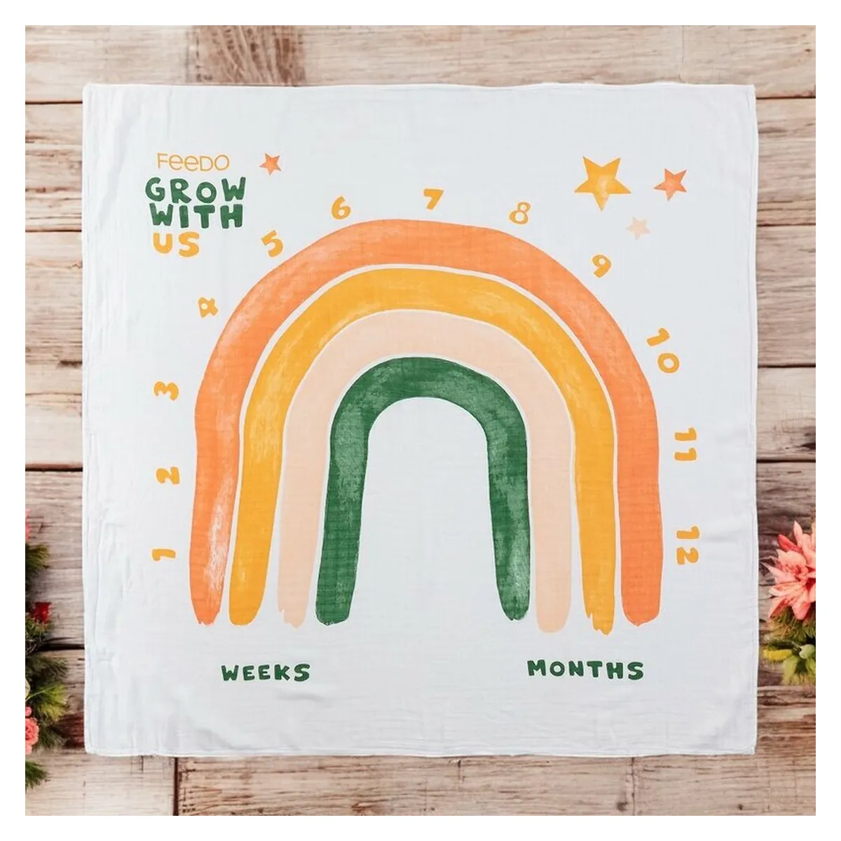 Set 2 museline din bambus, Multifunctionale, Hipoalergenice, 120x120 cm, Multicolor [5]