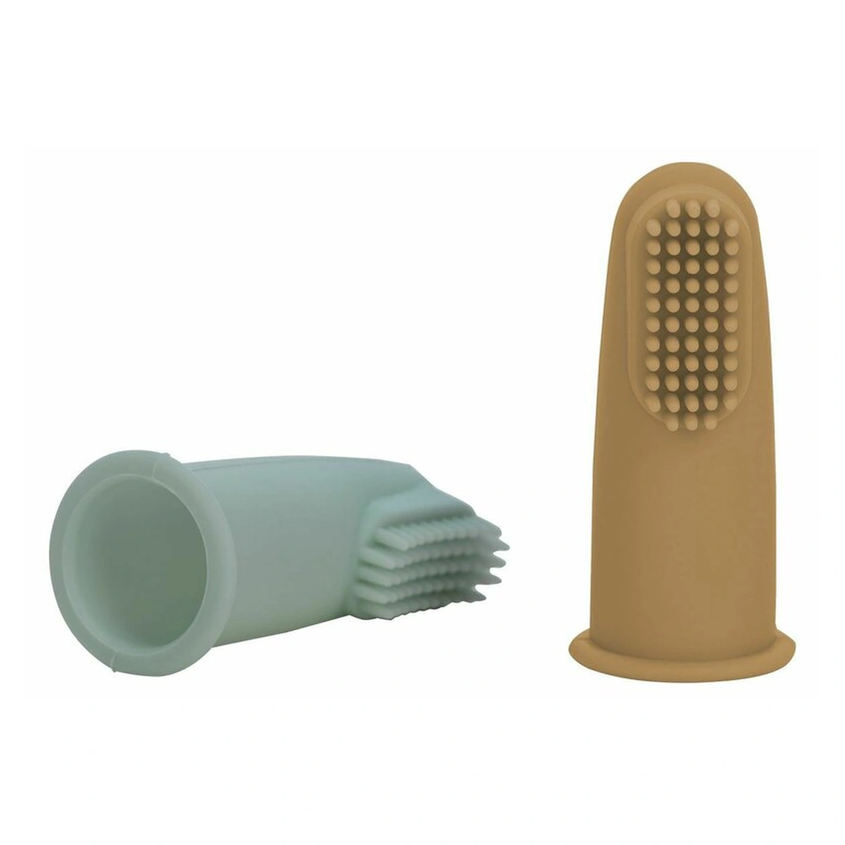 Set 2 periute de dinti pentru deget, FreeON, Cu peri moi, Silicon, 0 luni+, Green/Ochre [4]