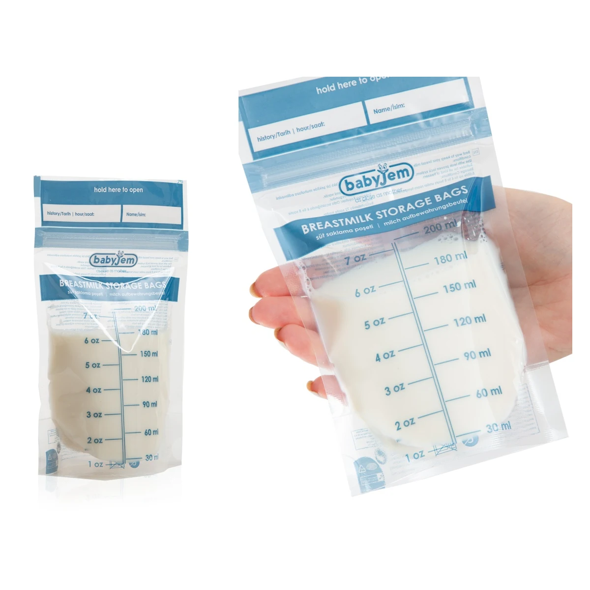 Set 25 pungi pentru stocarea laptelui matern BabyJem [4]