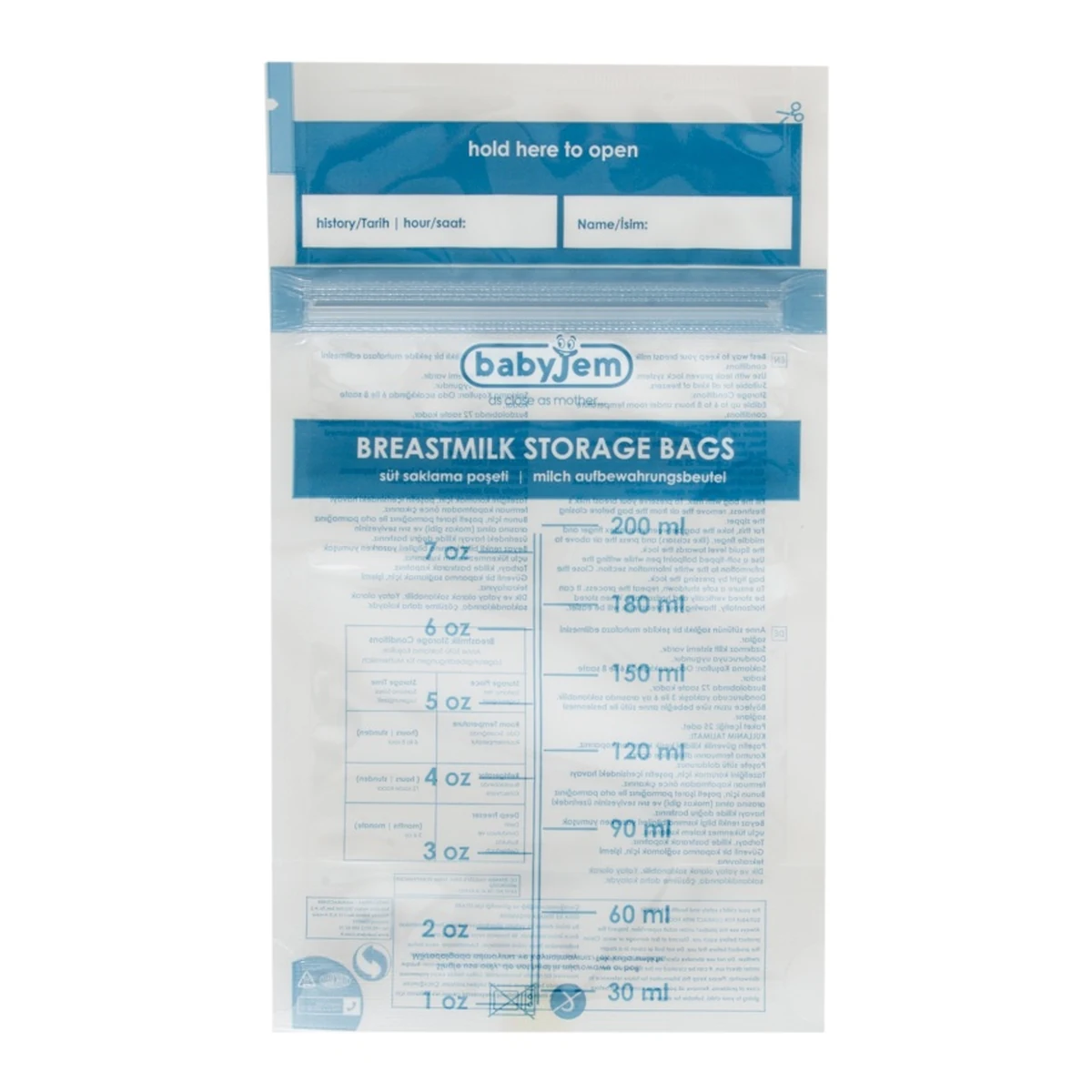 Set 25 pungi pentru stocarea laptelui matern BabyJem [3]