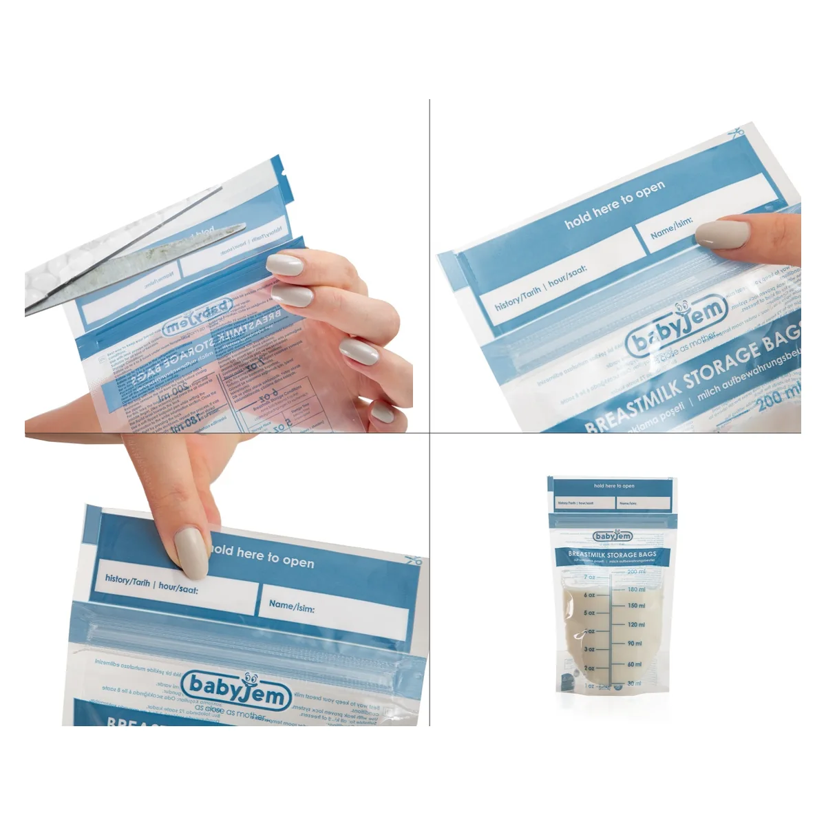 Set 25 pungi pentru stocarea laptelui matern BabyJem [5]