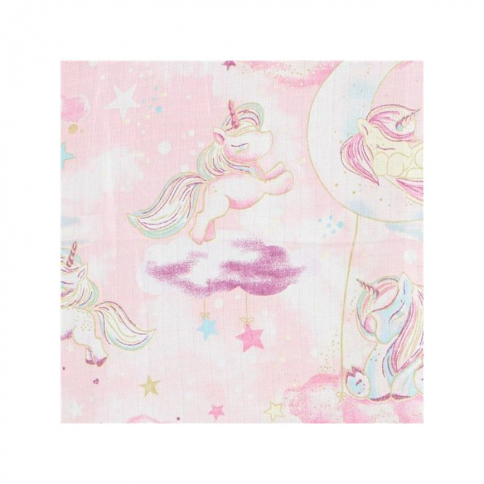 Set 3 scutece, New Baby, Multifunctionale, bumbac 100%, 70x80 cm, Girl [6]