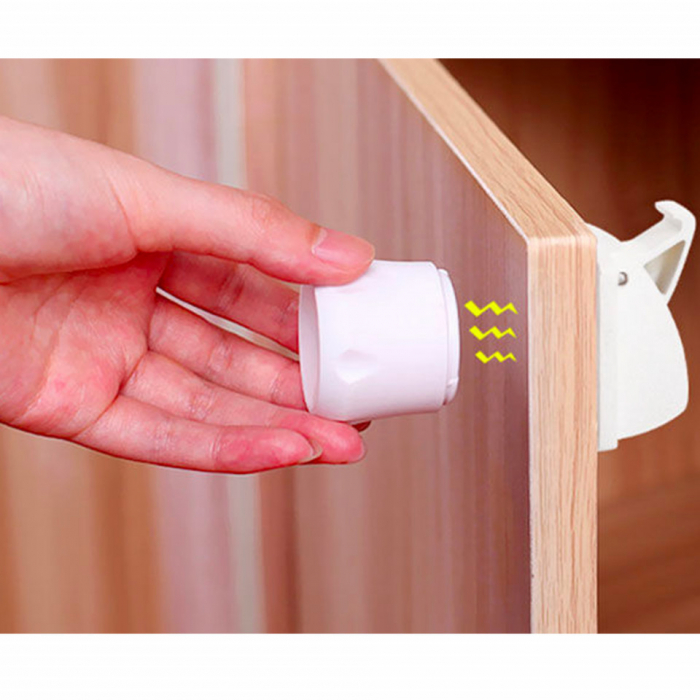 Set 3 sigurante magnetice pentru usi de dulapuri si sertare BabyJem [5]