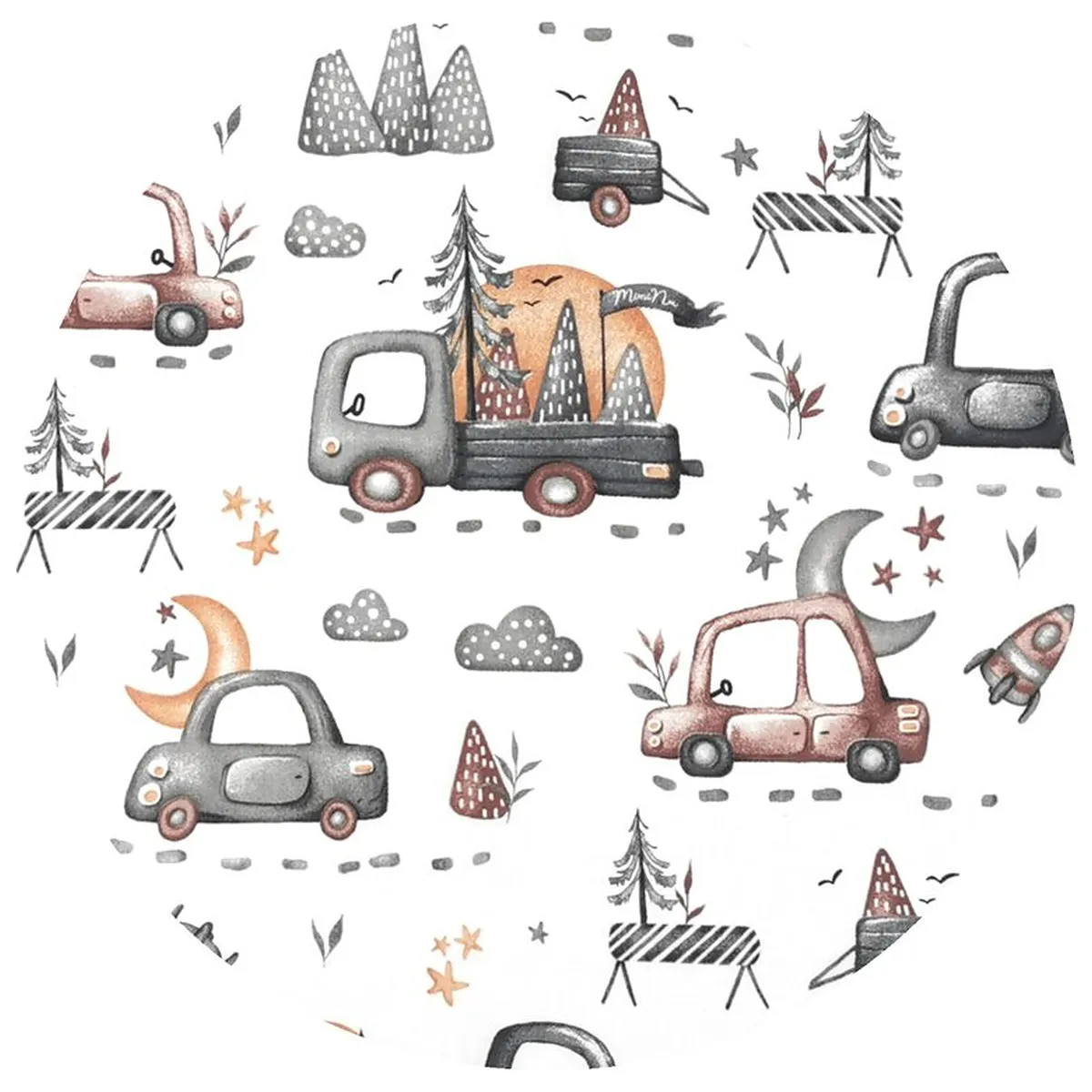 Set 4 in 1 Cosulet bebelus, MimiNu, Baby Cocoon 75x55 cm, Husa bumbac, Din bumbac certificat Oeko Tex Standard 100, Cu [3]