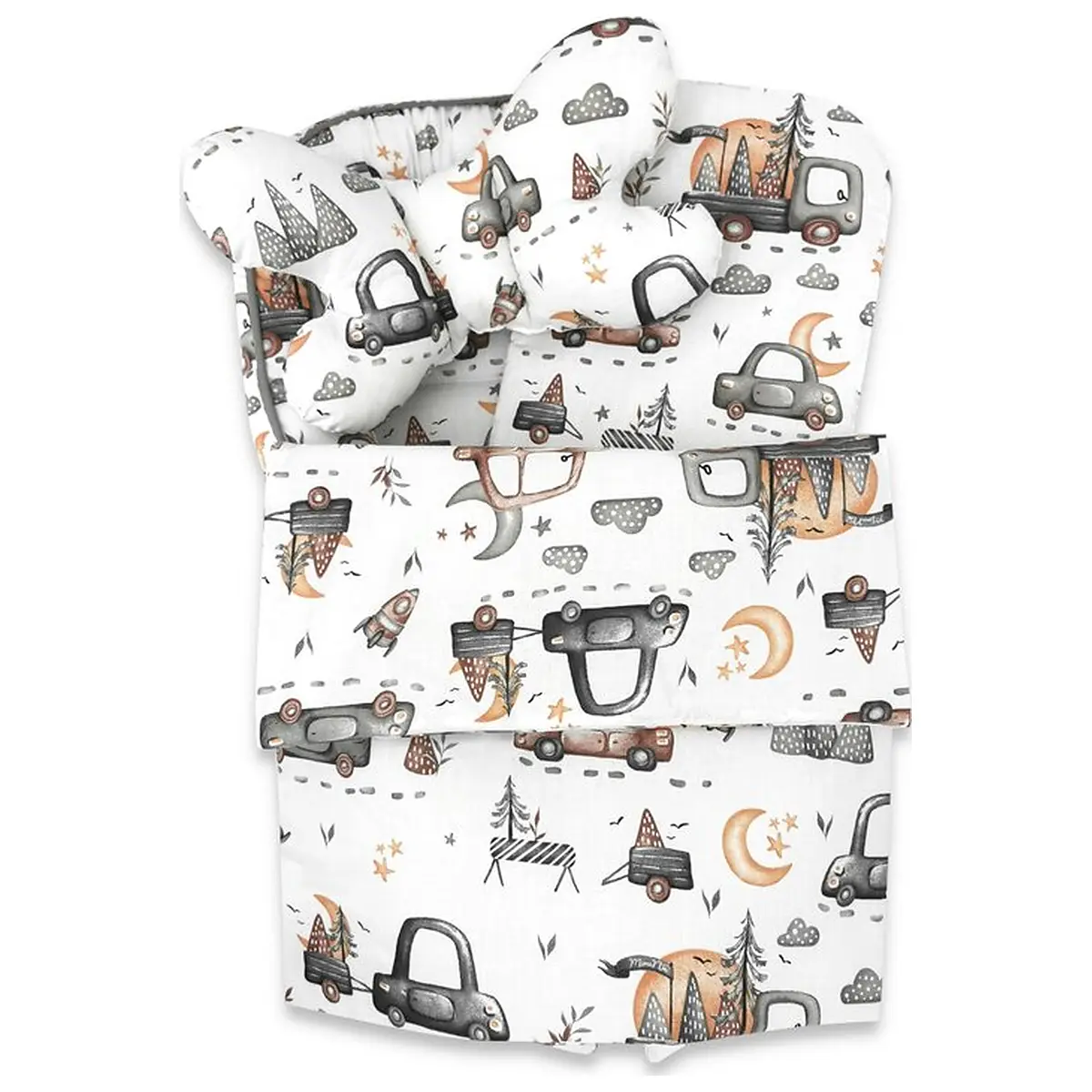 Set 4 in 1 Cosulet bebelus, MimiNu, Baby Cocoon 75x55 cm, Husa bumbac, Din bumbac certificat Oeko Tex Standard 100, Cu [2]