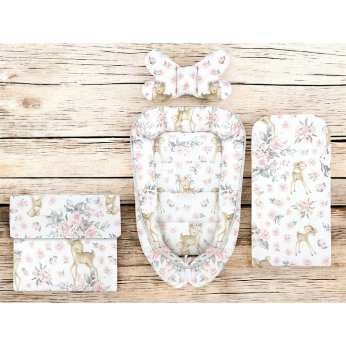 Set 4 in 1 Cosulet bebelus, MimiNu, Baby Cocoon 75x55 cm, Husa bumbac, Din bumbac certificat Oeko Tex Standard 100, Cu [3]