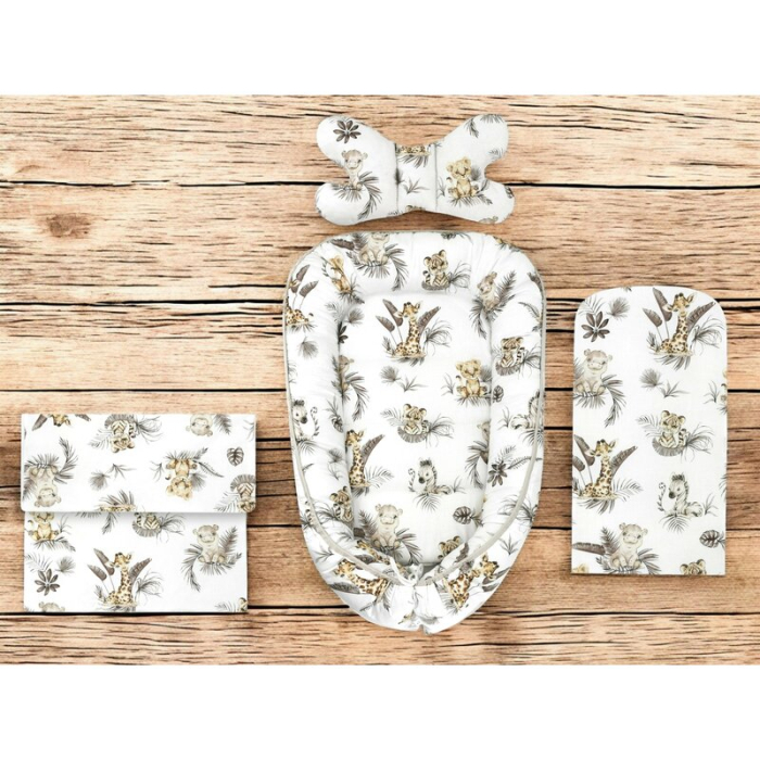 Set 4 in 1 Cosulet bebelus, MimiNu, Baby Cocoon 75x55 cm, Husa bumbac, Din bumbac certificat Oeko Tex Standard 100, Cu [4]