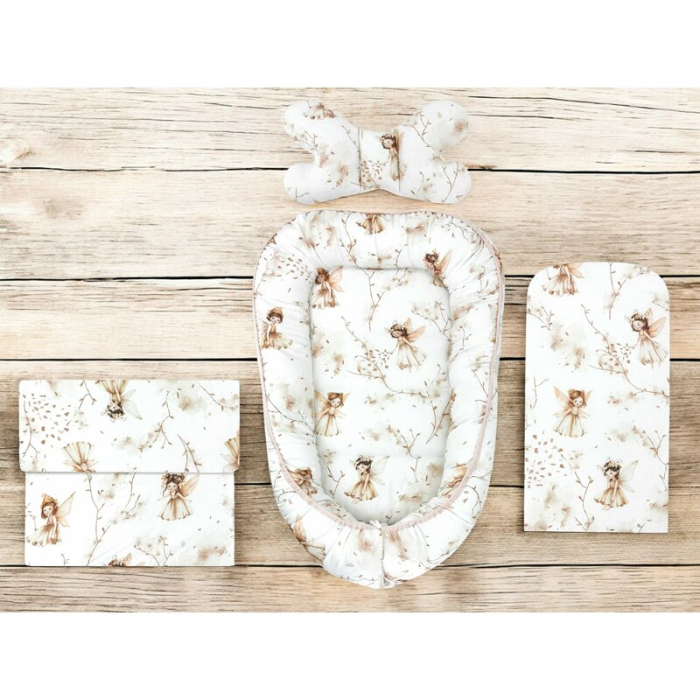 Set 4 in 1 Cosulet bebelus, MimiNu, Baby Cocoon 75x55 cm, Husa bumbac, Din bumbac certificat Oeko Tex Standard 100, Cu [4]