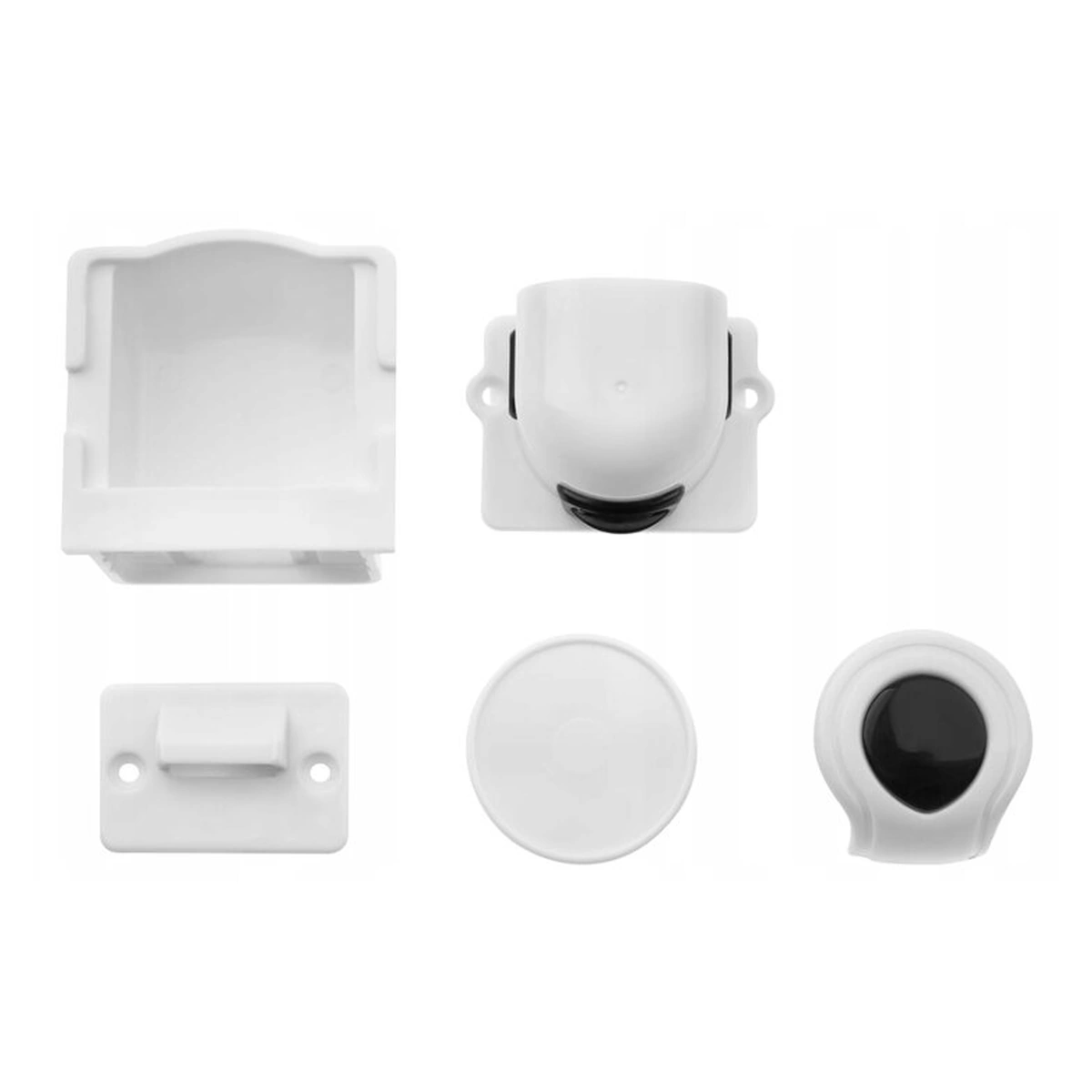 Set 4 protectii magnetice pentru mobilier, Cu banda adeziva, Alb [2]