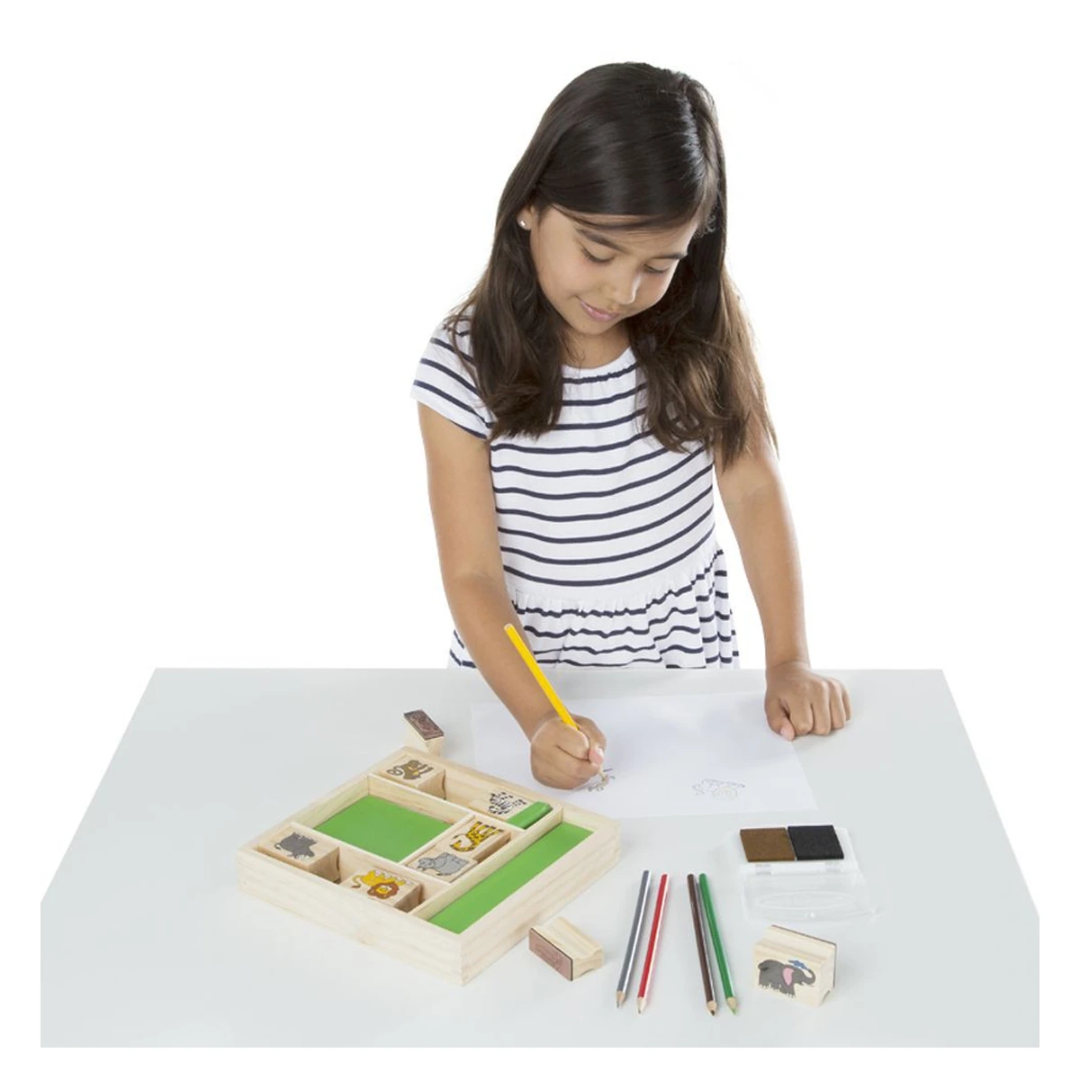 Set 9 stampile din lemn Safari - Melissa & Doug [3]