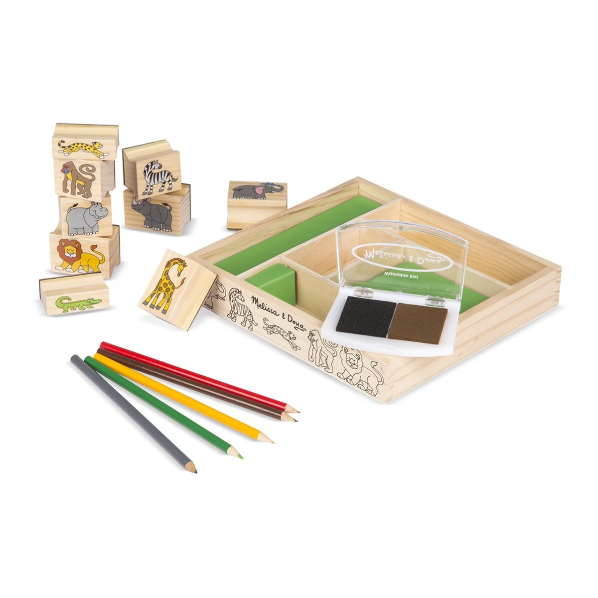 Set 9 stampile din lemn Safari - Melissa & Doug [2]