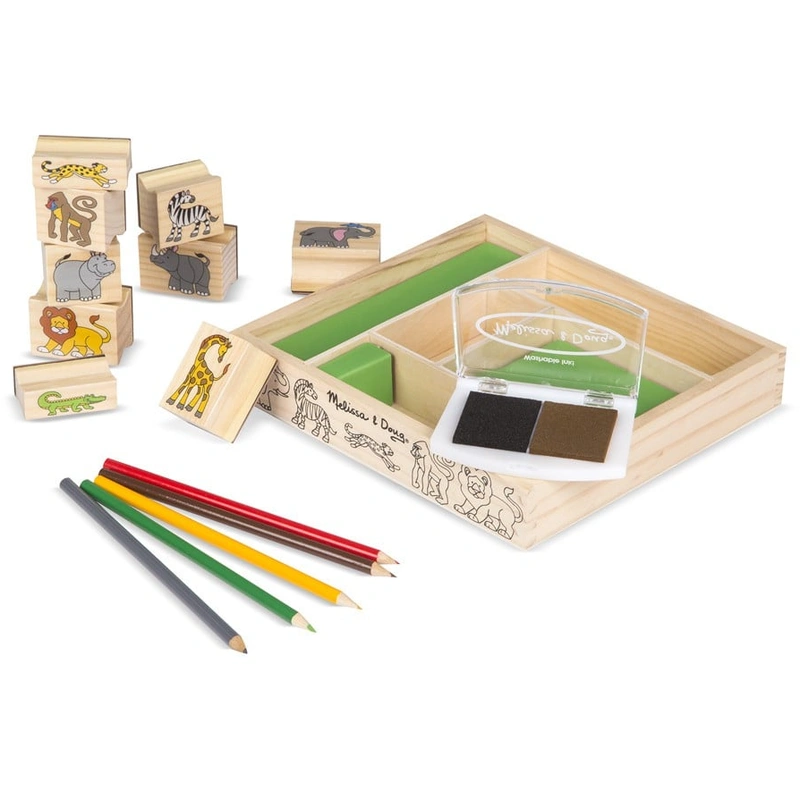 Set 9 stampile din lemn Safari - Melissa & Doug [2]