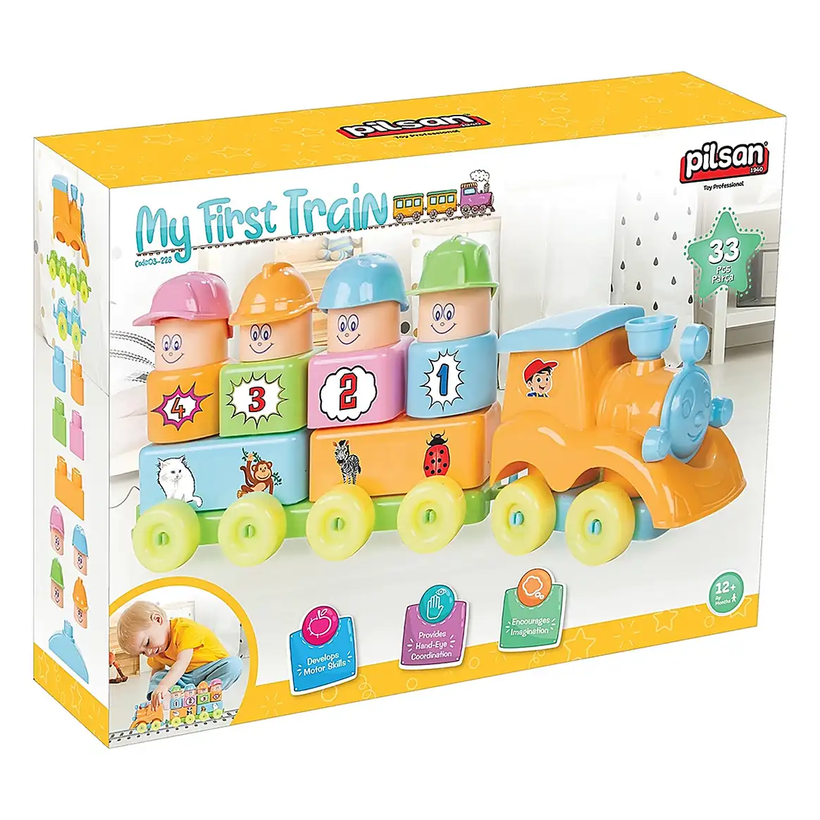 Set constructie Pilsan My First Train 33 piese 1 an + [3]
