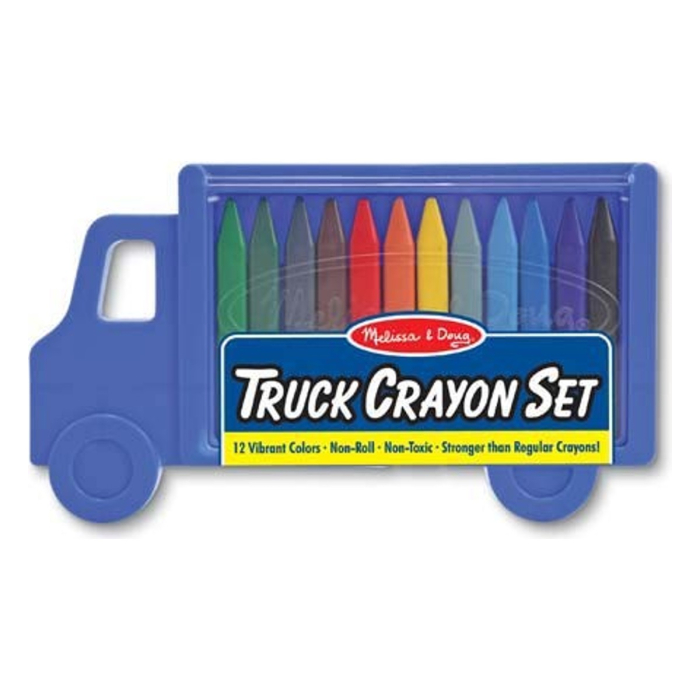 Set creioane colorate triunghiulare Truck Melissa and Doug 12 buc 3 ani [2]