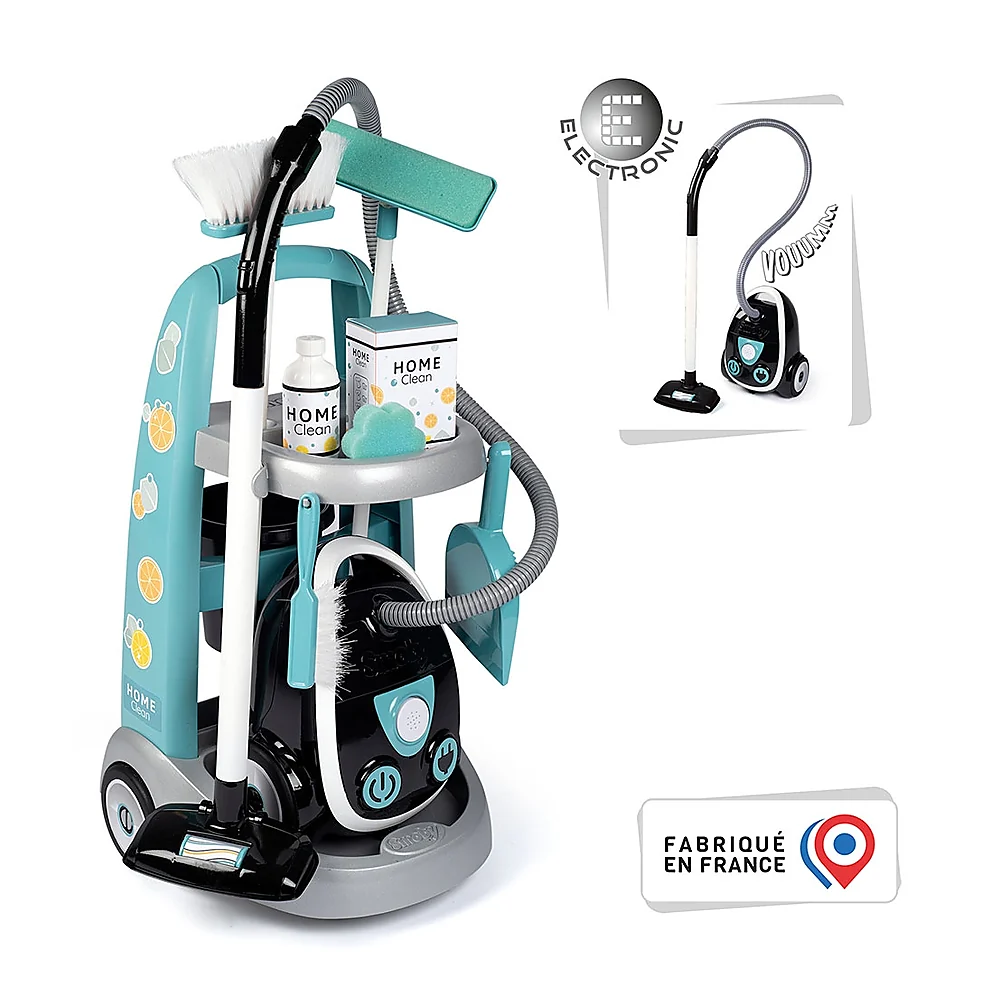 Set curatenie pentru copii cu troller si aspirator electronic negru [2]