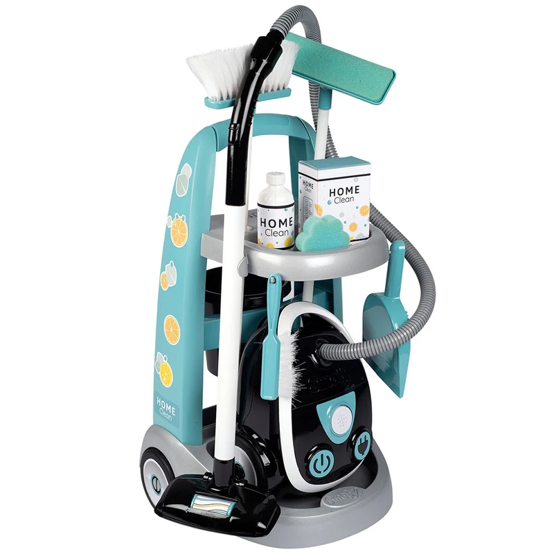 Set curatenie pentru copii cu troller si aspirator electronic negru [1]