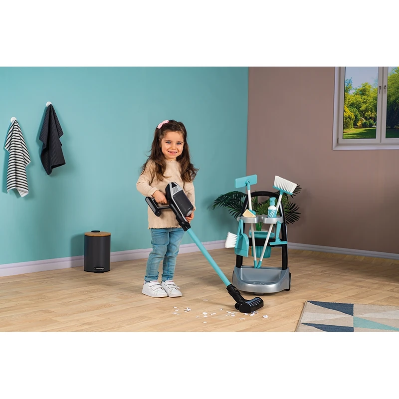 Set curatenie pentru copii cu troller si aspirator electronic Rowenta negru [6]