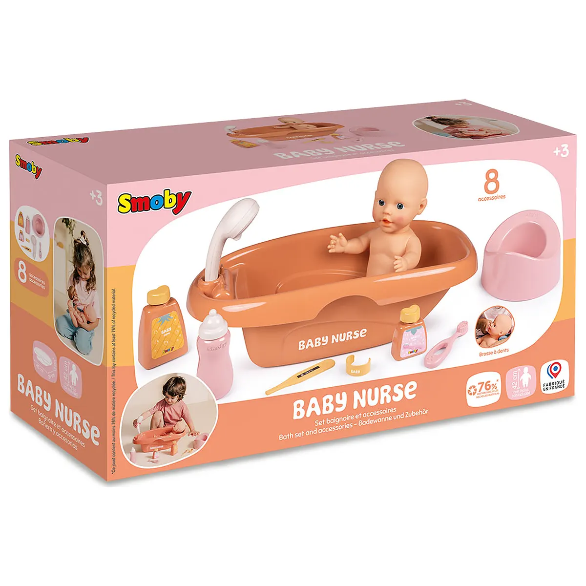 Set de baie pentru papusa Smoby Baby Nurse Bath cu 8 accesorii 3 ani [6]