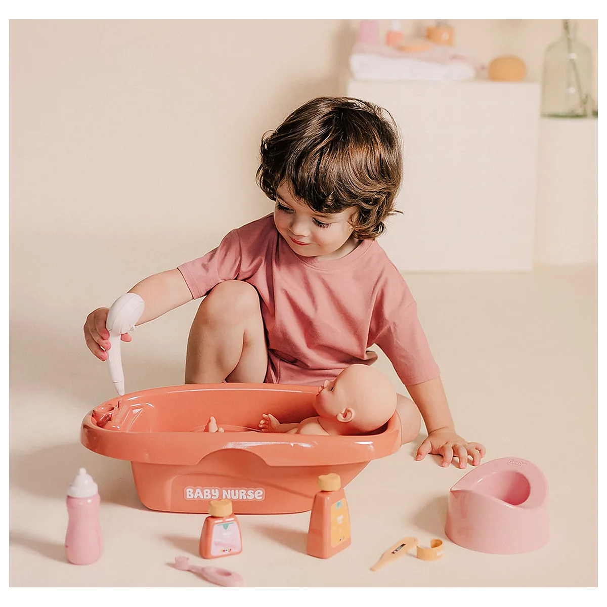 Set de baie pentru papusa Smoby Baby Nurse Bath cu 8 accesorii 3 ani [4]