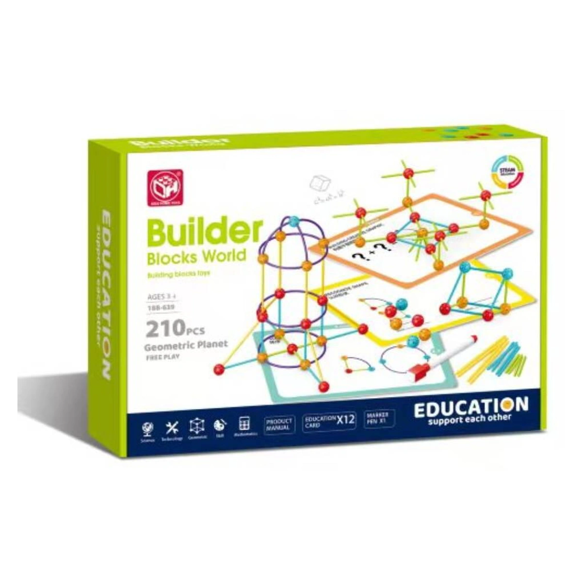 Set de constructie STEAM - Forme 3D (210 piese) [2]