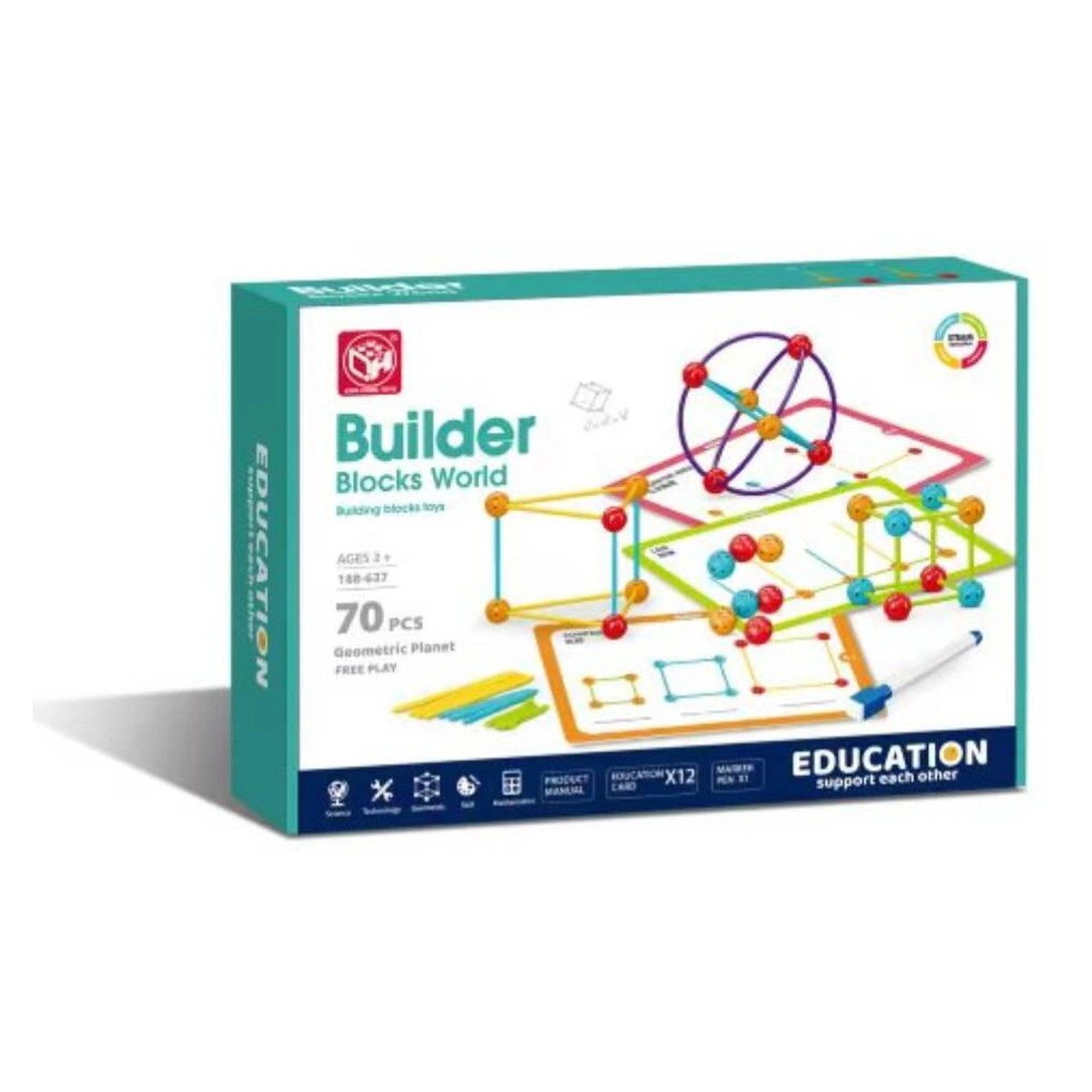 Set de constructie STEAM - Forme 3D (70 piese) [2]