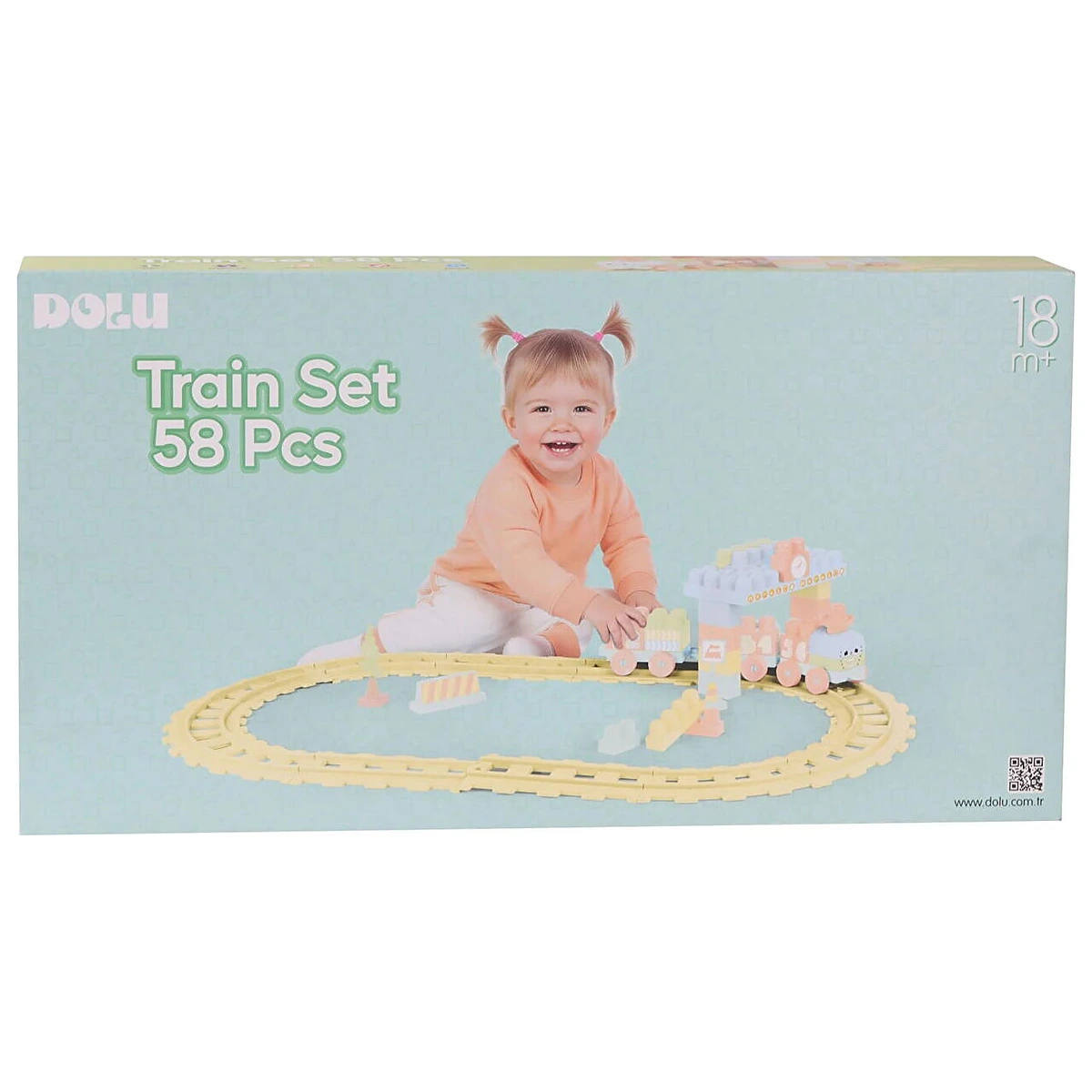 Set de constructii cu trenulet - 58 piese (pastel) DOLU 18 luni+ [2]