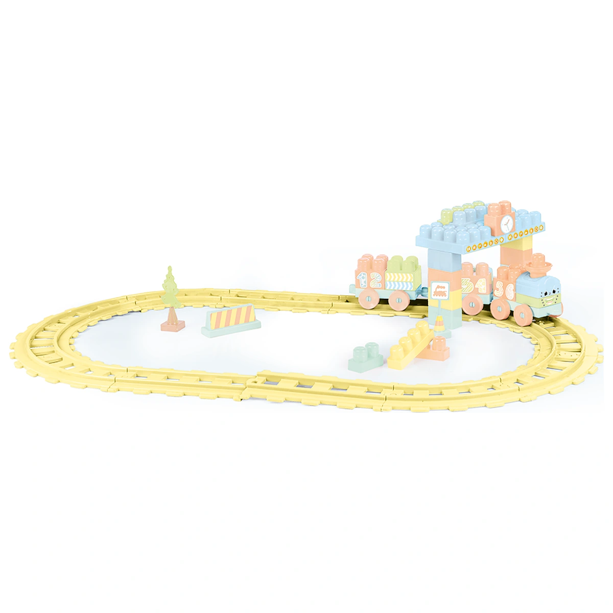 Set de constructii cu trenulet - 58 piese (pastel) DOLU 18 luni+ [3]