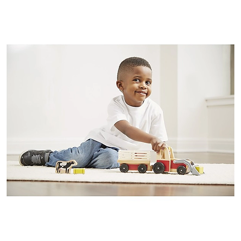 Set de joaca Excavator din lemn cu remorca [3]