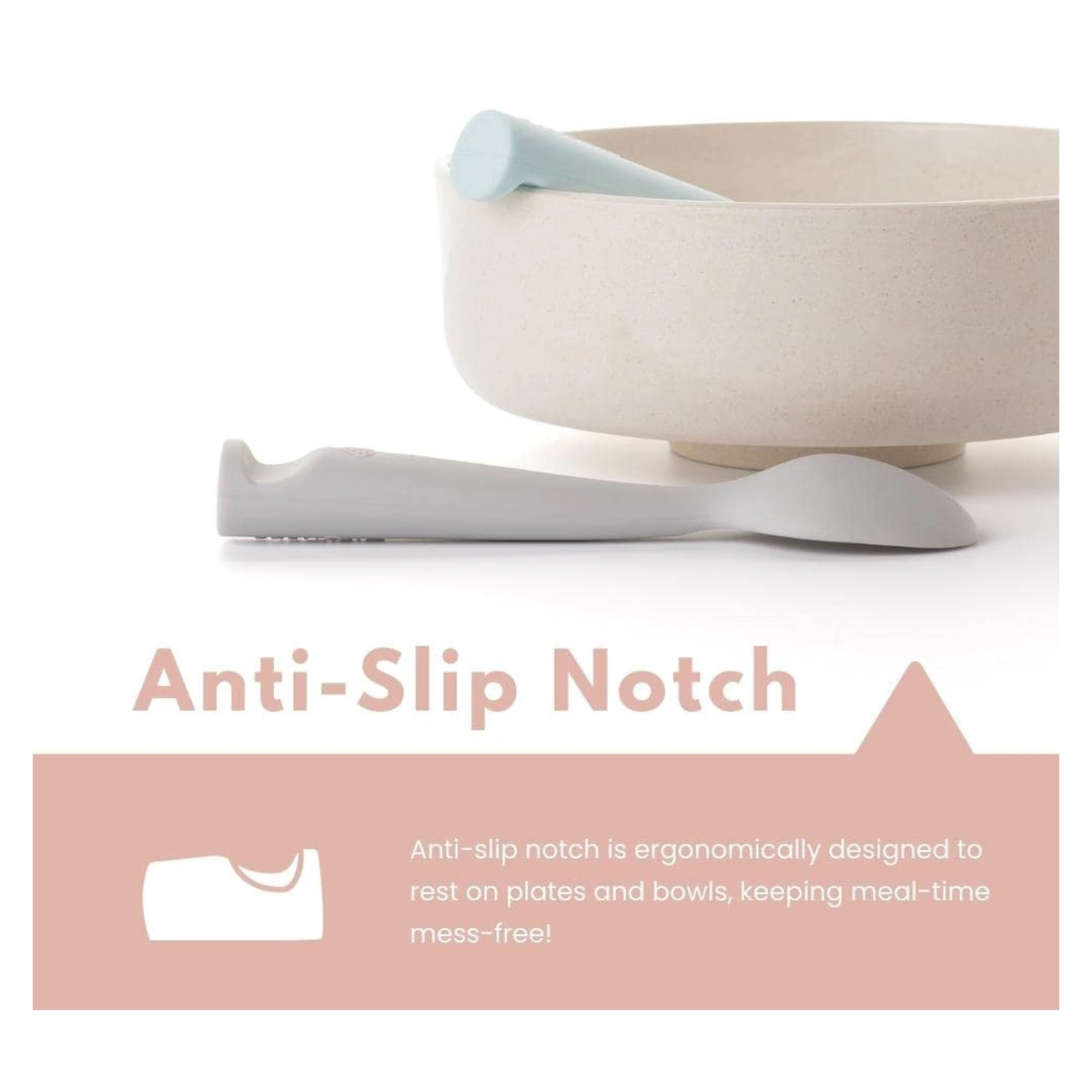 Set de lingurite bebelusi Miniware, 100% silicon alimentar, Grey+Cotton candy [2]