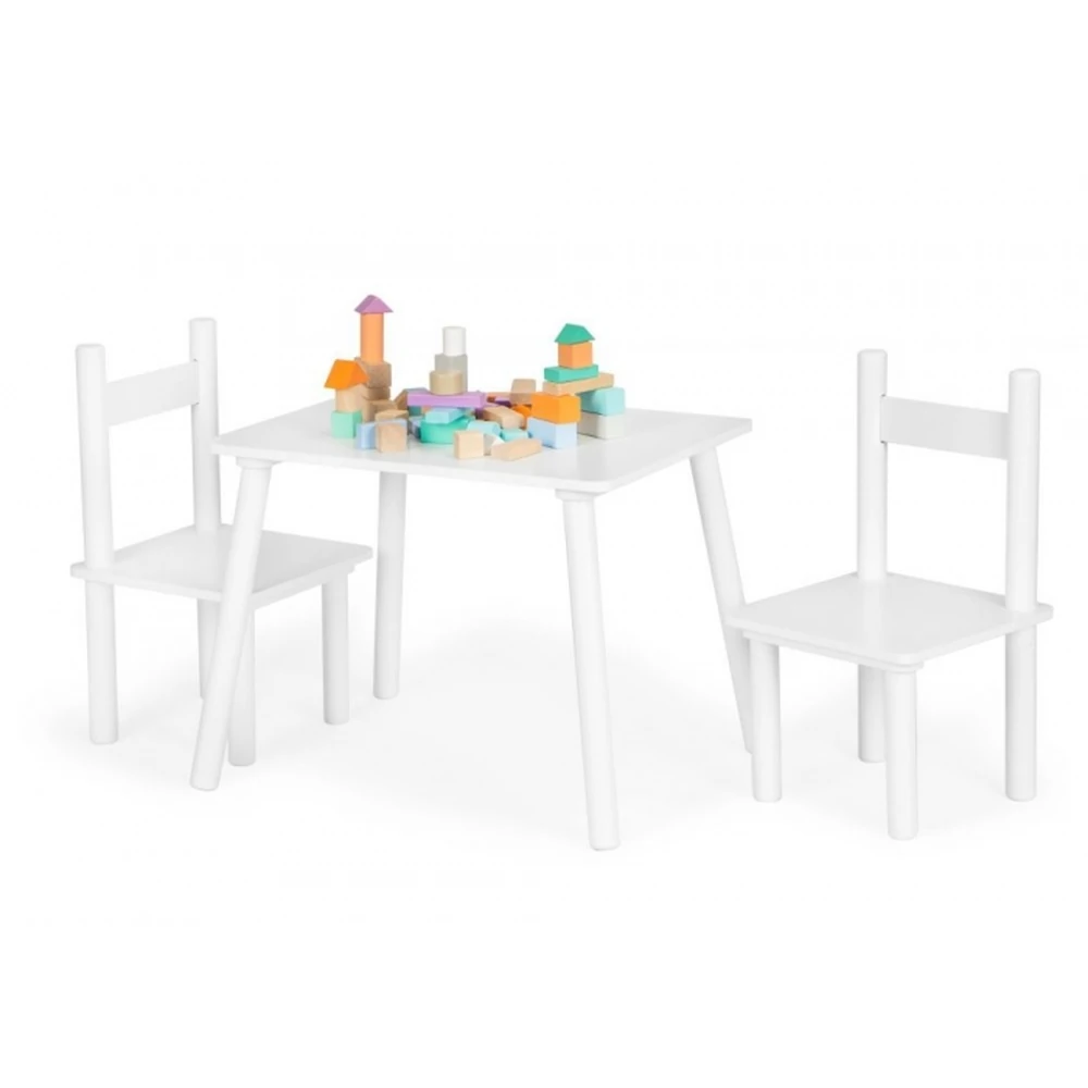 Set de masa cu doua scaune pentru copii Ecotoys - Alb [2]