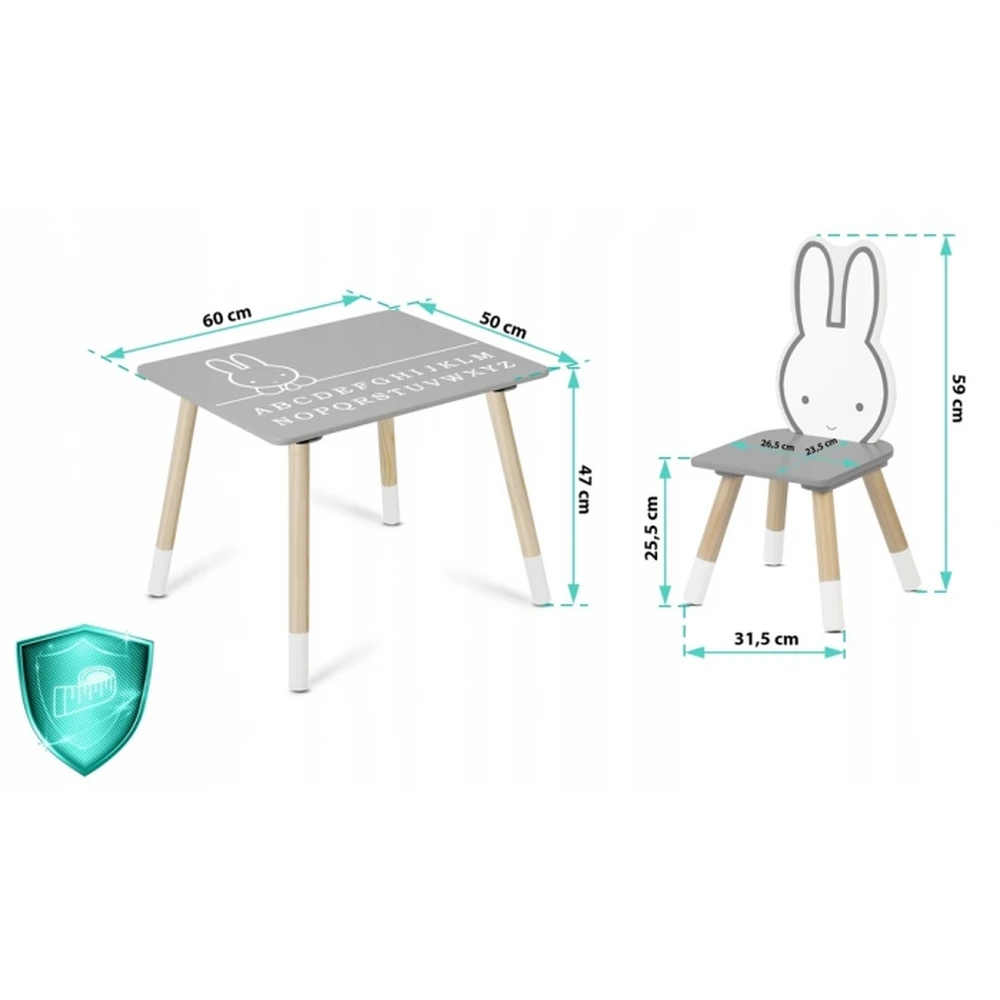 Set de masa cu doua scaune pentru copii Ricokids [4]