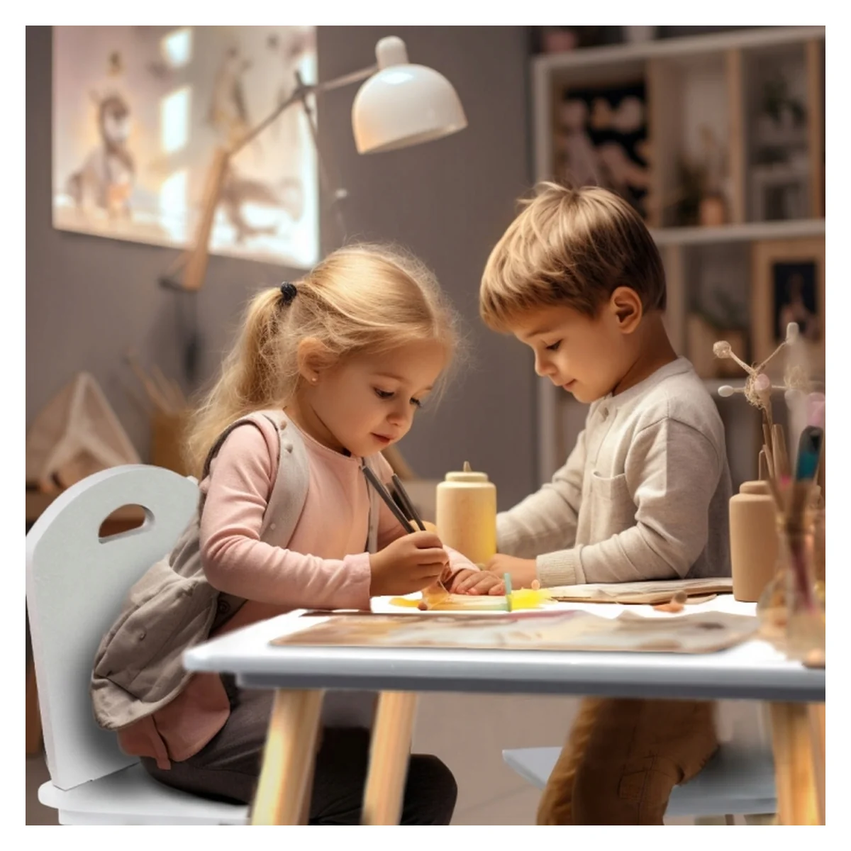 Set de masa cu doua scaune pentru copii Ricokids [6]