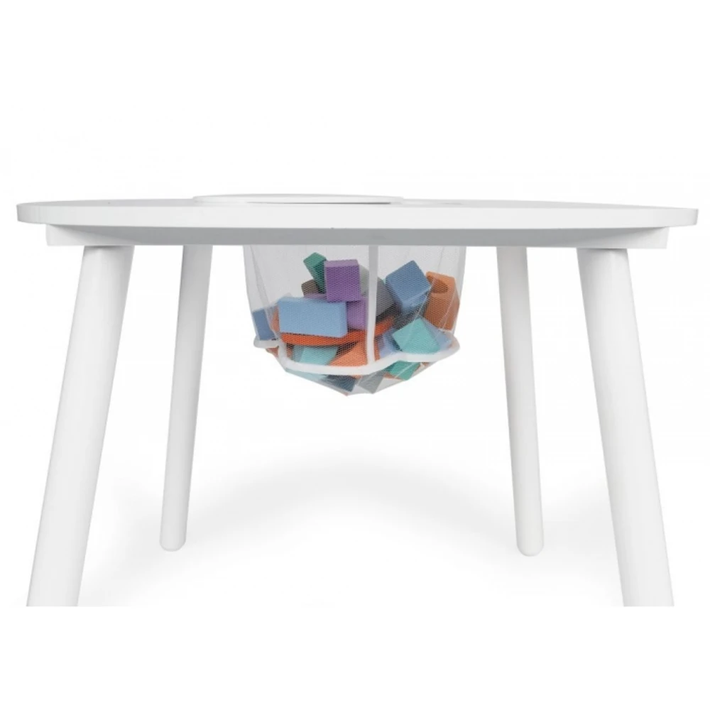 Set de masa cu doua scaune pentru copii si loc de depozitare jucarii Ecotoys - Alb [6]