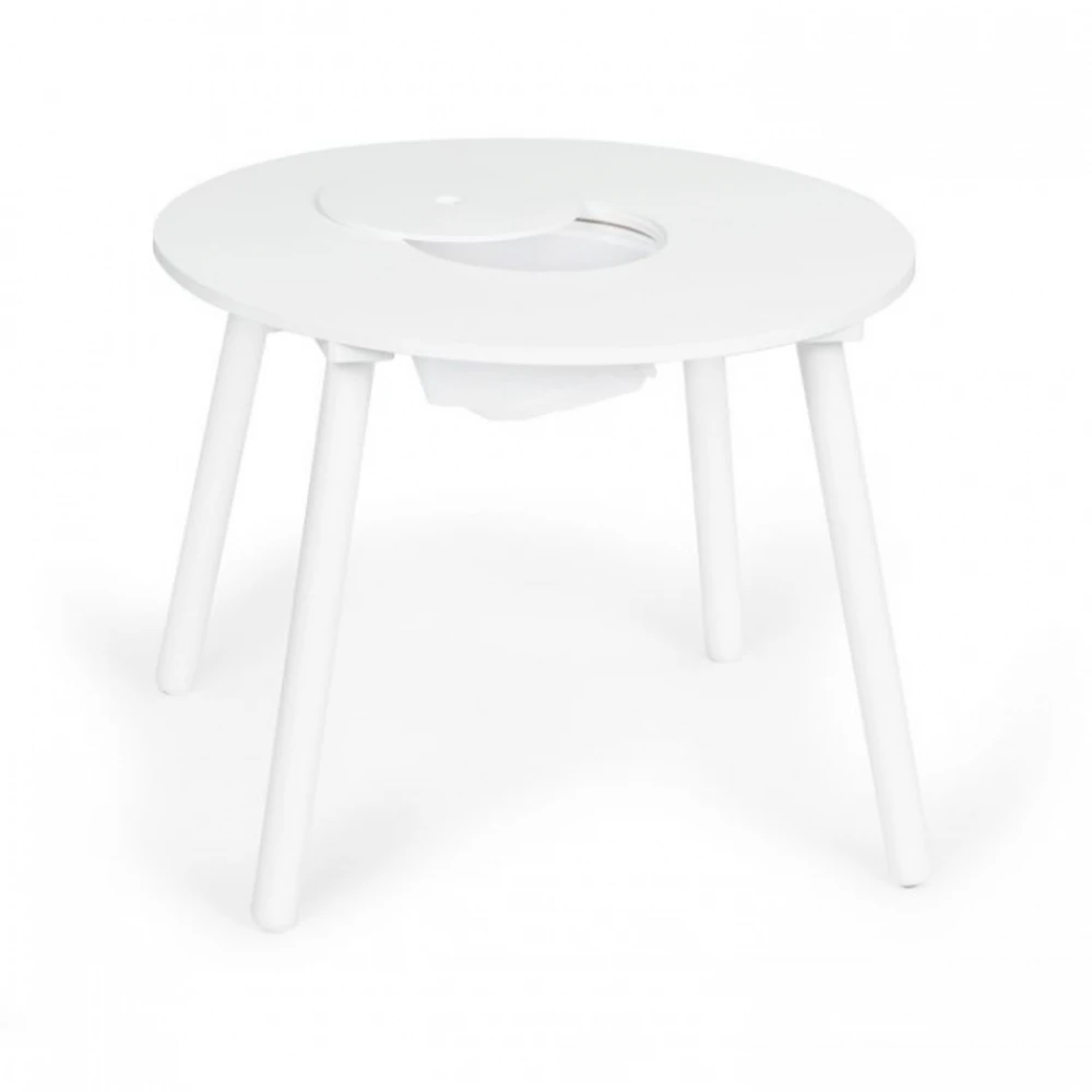 Set de masa cu doua scaune pentru copii si loc de depozitare jucarii Ecotoys - Alb [4]