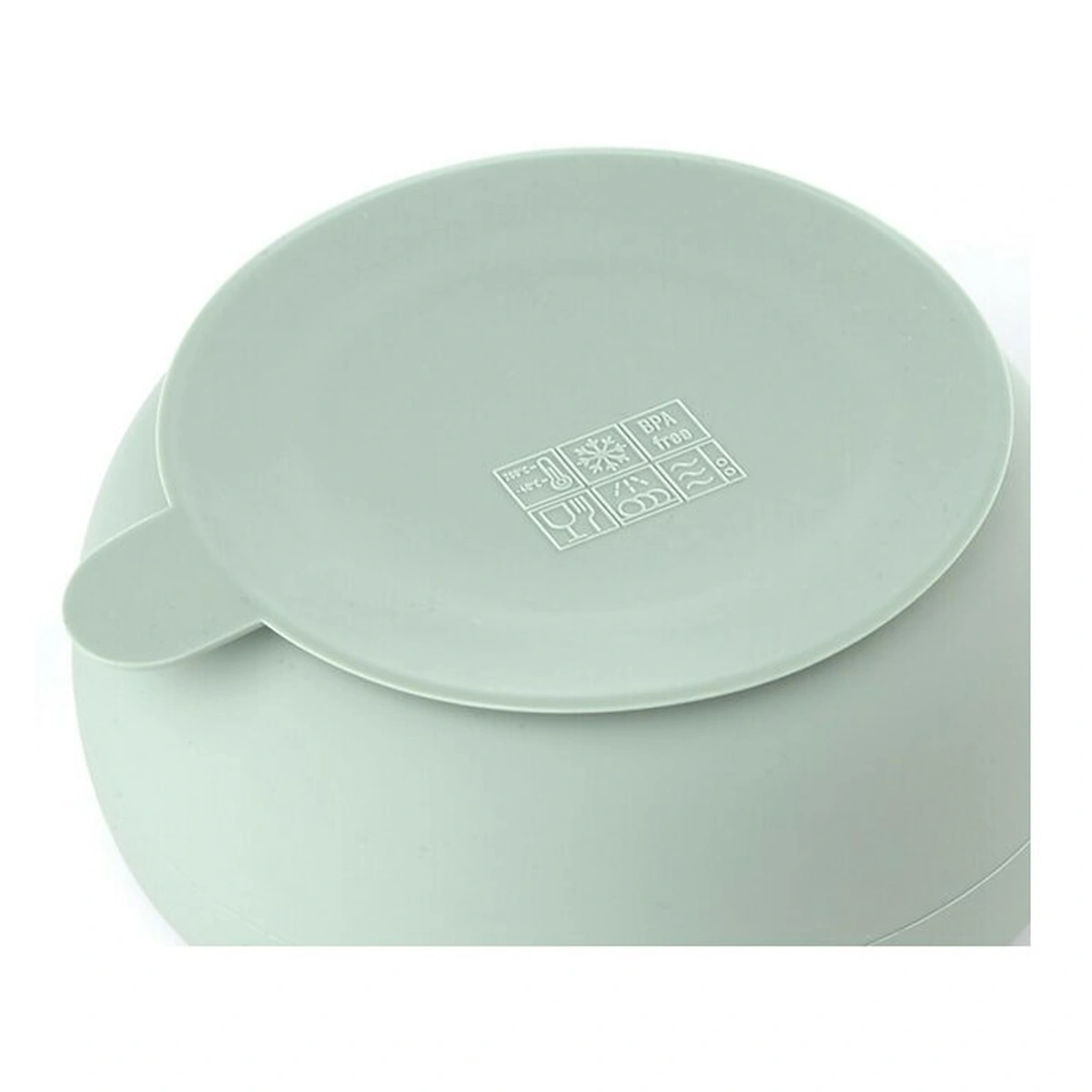 Set de masa, Jane, Din silicon, 2 piese, Cu bol si lingurita, BPA Free, Mint [5]