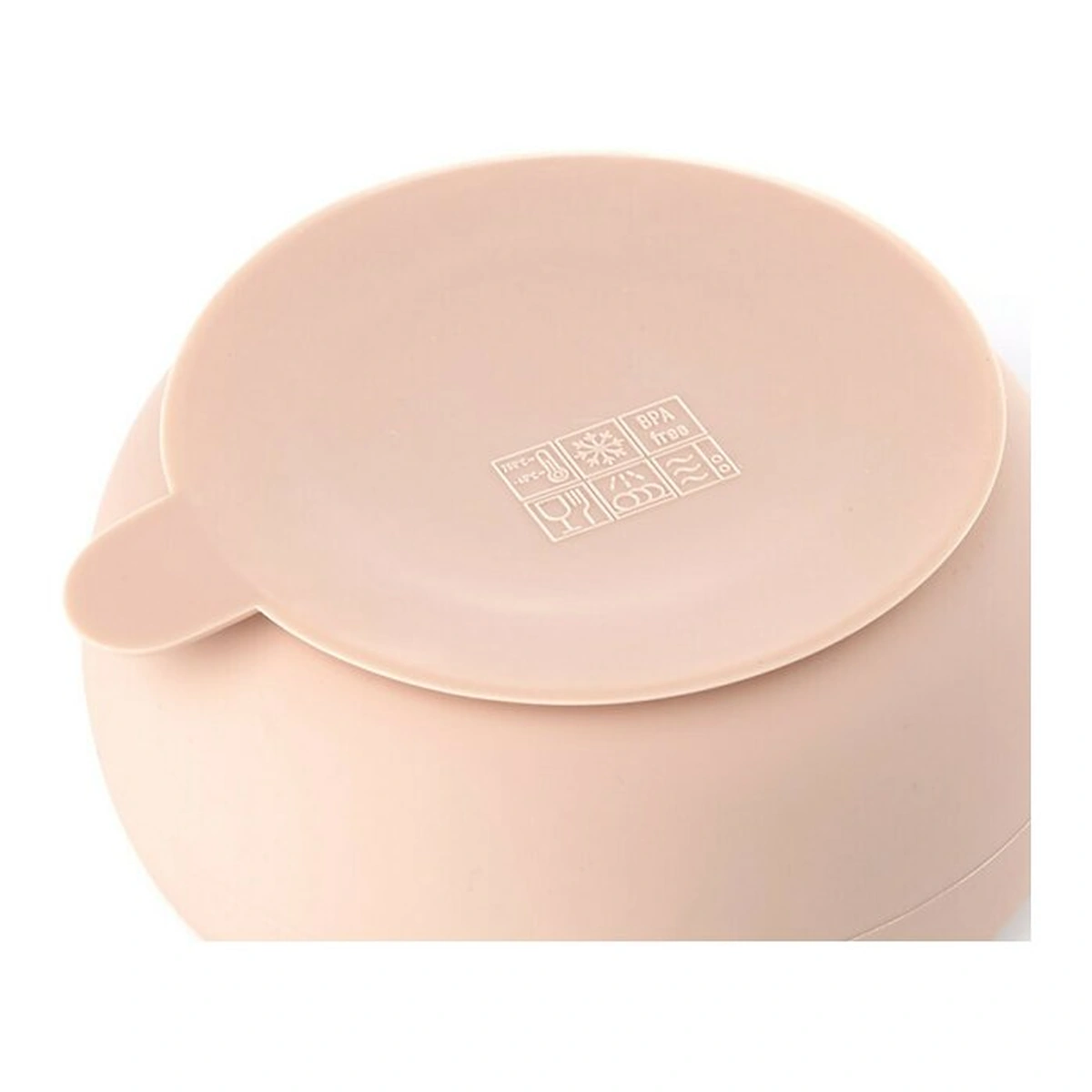 Set de masa, Jane, Din silicon, 2 piese, Cu bol si lingurita, BPA Free, Pale [5]