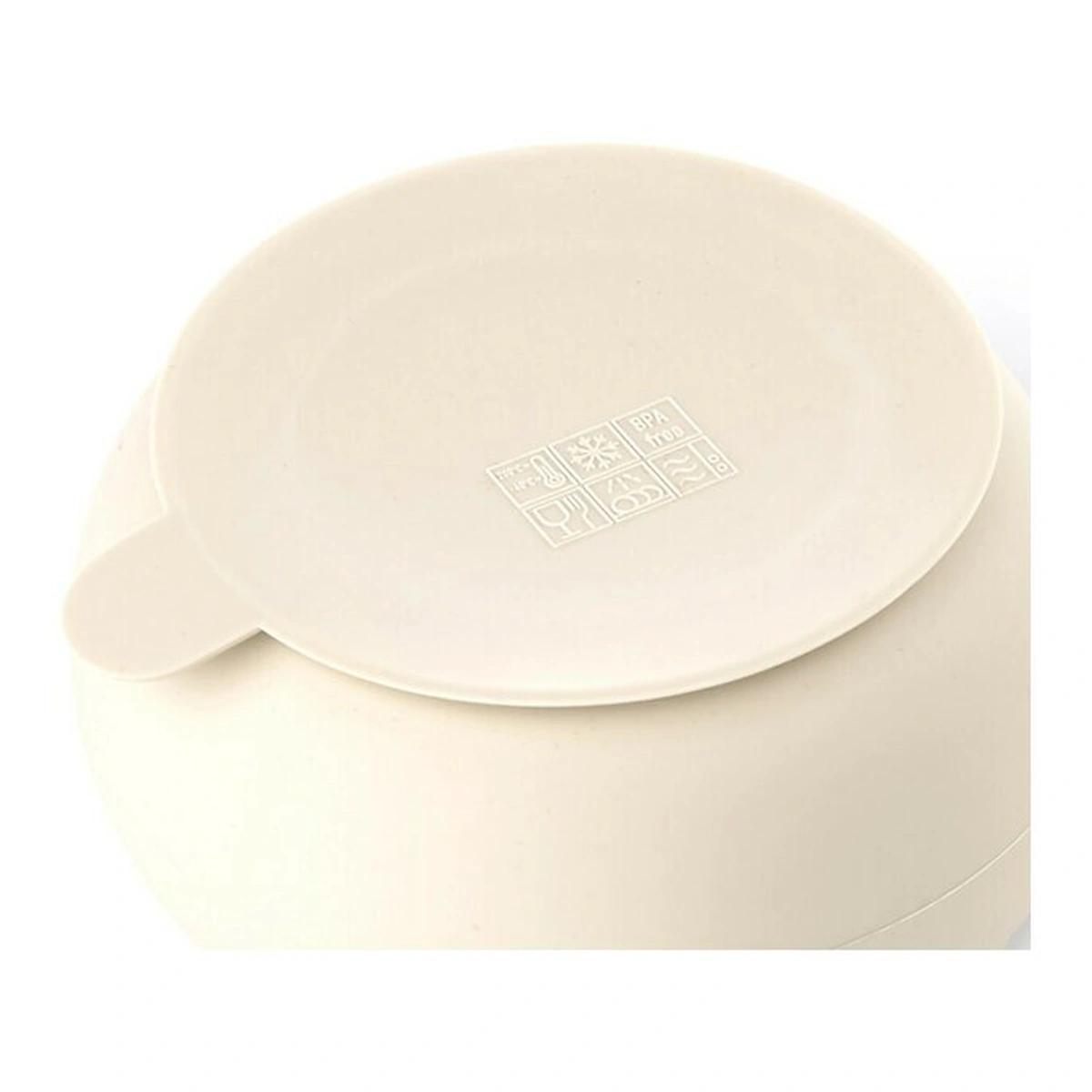 Set de masa, Jane, Din silicon, 2 piese, Cu bol si lingurita, BPA Free, Sand [5]