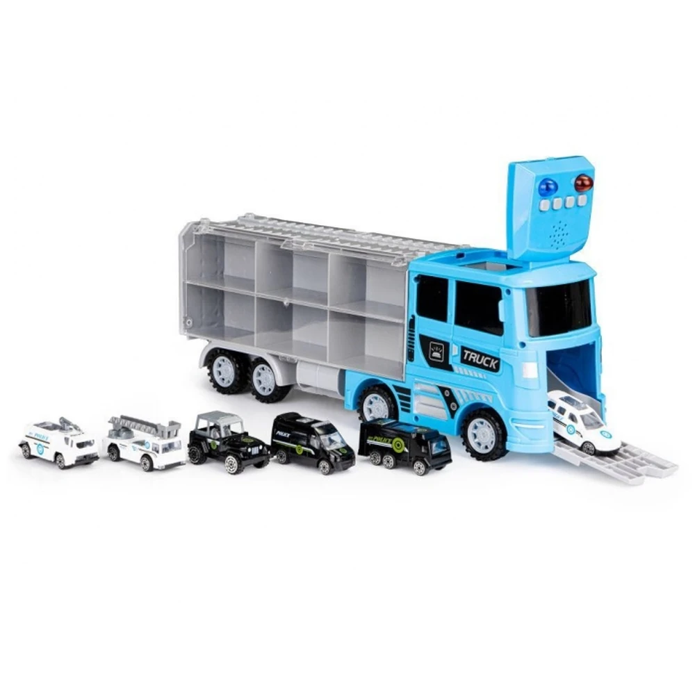 Set de remorcare de 6 masinute Ecotoys - Politie [1]