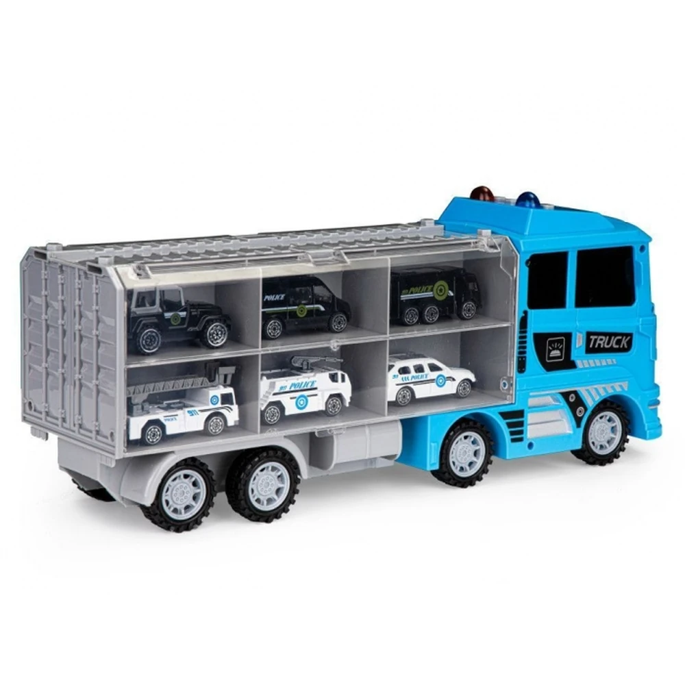 Set de remorcare de 6 masinute Ecotoys - Politie [3]