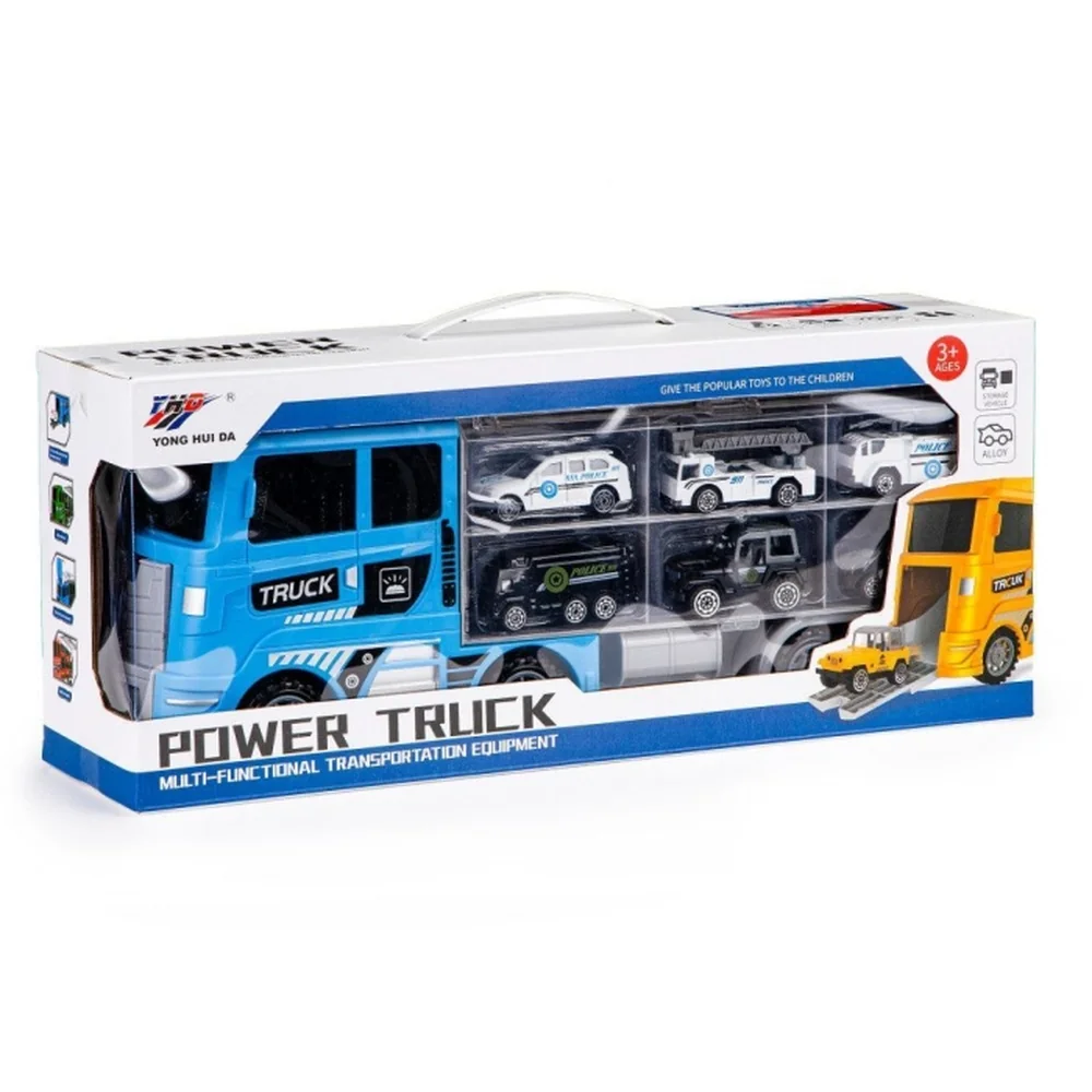 Set de remorcare de 6 masinute Ecotoys - Politie [5]