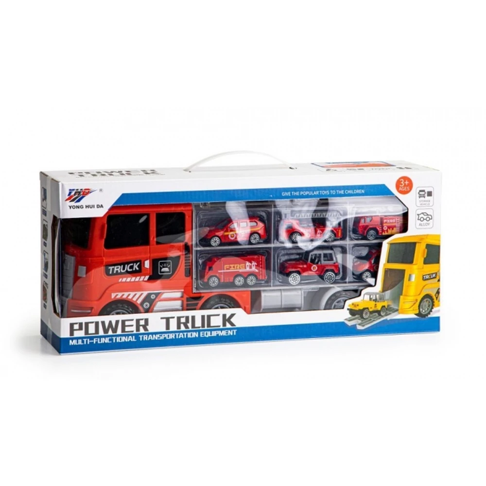 Set de remorcare de 6 masinute Ecotoys - Pompieri [5]