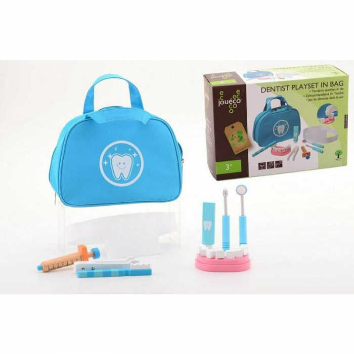 Set dentist, Joueco, Din lemn certificat FSC, Include gentuta pentru depozitare jucarii, 3 ani+ [7]